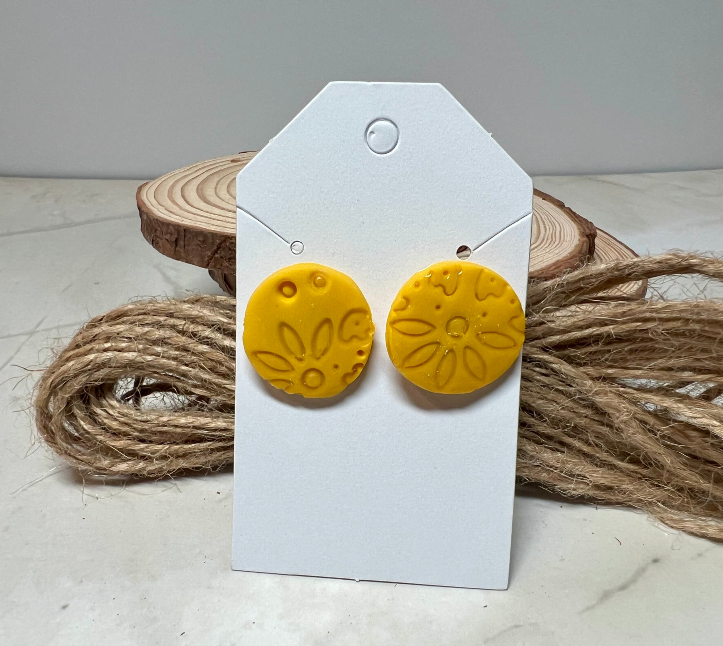 Yellow Floral Studs